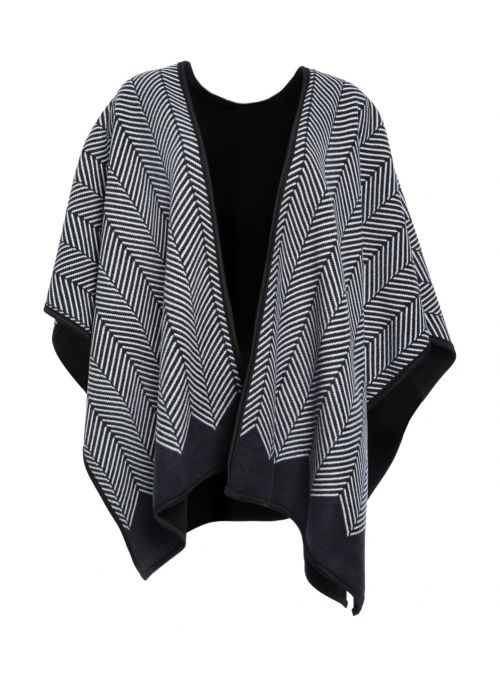 Women Winter Ruana Print Poncho Cape For Ladies