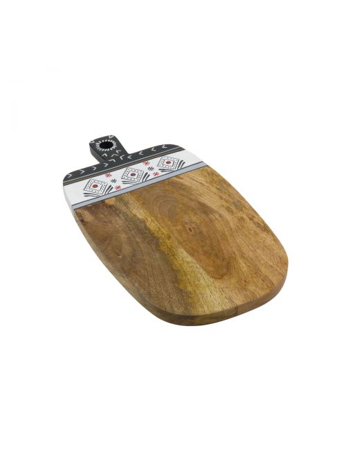 Tribal Hand Painted Wooden Cutting Board with Handle