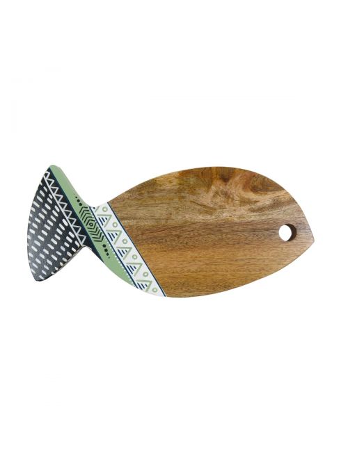 Handmade Fish Shaped Wooden Cutting Board with Handle