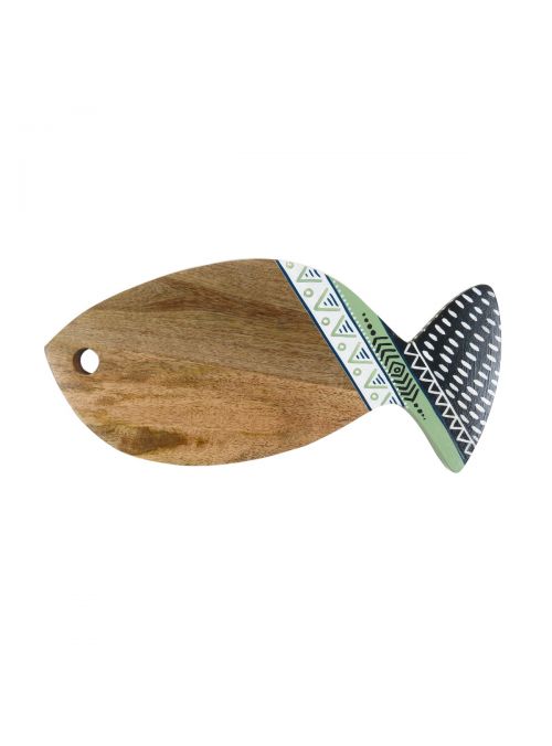 Handmade Fish Shaped Wooden Cutting Board with Handle