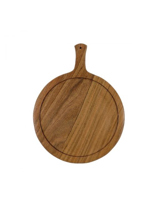 Handmade Round Wooden Cutting Board With Handle 