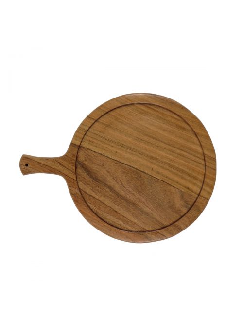 Handmade Round Wooden Cutting Board With Handle 