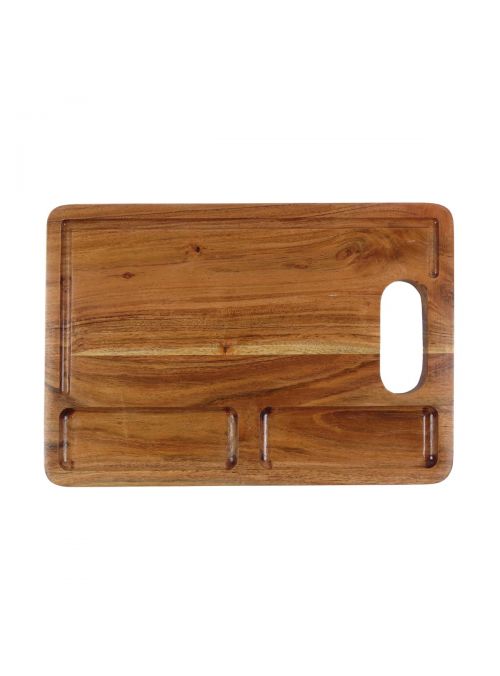 Handmade Heavy Duty Wooden Cutting Board with Juicer Groove and Serving Platter`
