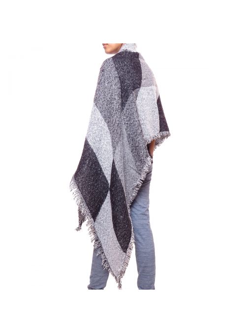 Winter Acrylic Women's Woolen Poncho Fall Style Stripe Cape Shawl Wrap Online