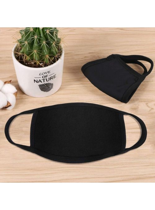Black Men Women Face Clothing Mask Washable Durable Reusable Breathable Face Cover