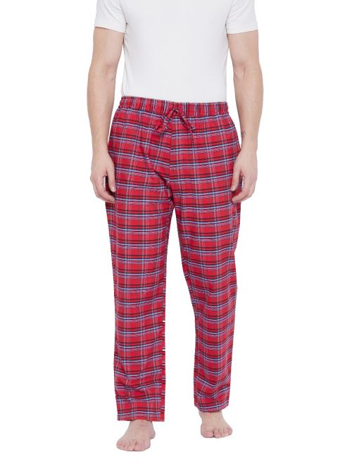 Men Cotton Plaid Pattern Pajama Pants with 2 Pocket 