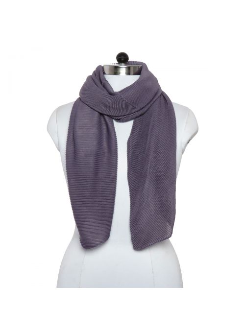 Purple Summer Fashion Pleated Polyester Evening Scarf for Women