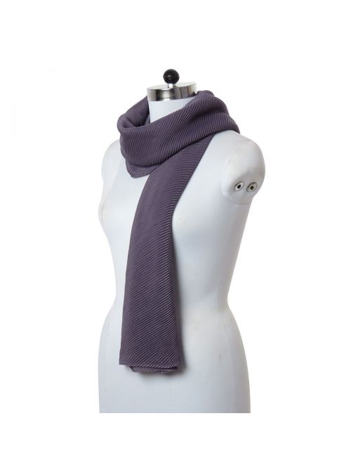 Purple Summer Fashion Pleated Polyester Evening Scarf for Women