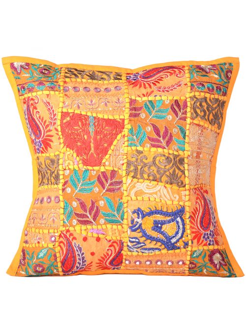 Floral Patchwork Cushion Cover for Living Room Sofa Couch Square 16X16 Inch Throw Pillow Cases Online