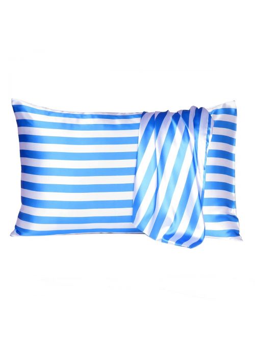 Luxurious Satin Silk Stripes Pattern Standard King Queen Size Lumbar Pillowcases