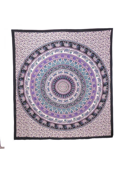 Black Colored Queen Size Wall Art Hippie Tapestries Mandala Round Tapestry Online