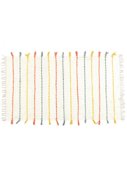 Oussum Hand woven Multicolor Chindi Cotton Rectangle Floor Rugs