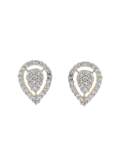 Women Tear Drop Shape CZ White Cubic Zirconia Stud Earrings Jewelry For Gift