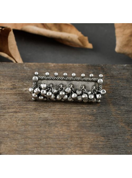 Women Fashion Oxidised Adjustable Black Brass Ring