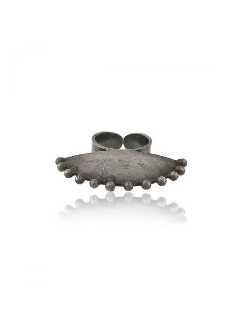 Women Adjustable Oxidised Black Traditional Finger Ring