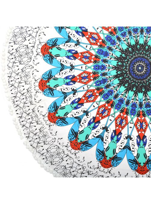 Printed Bohemian Mandala Roundie Floral Picnic Beach Throw Blanket Beach Towels Yoga Mat Throw Tapestry 72