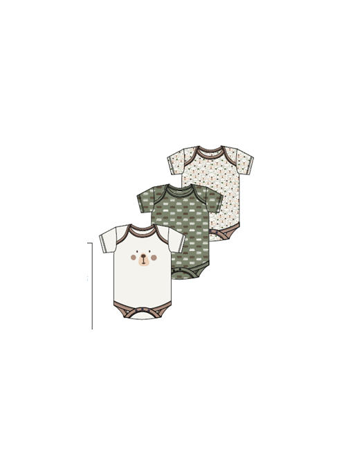 Newborn Baby Bodysuits Creepers Cotton Dress Pack of 3
