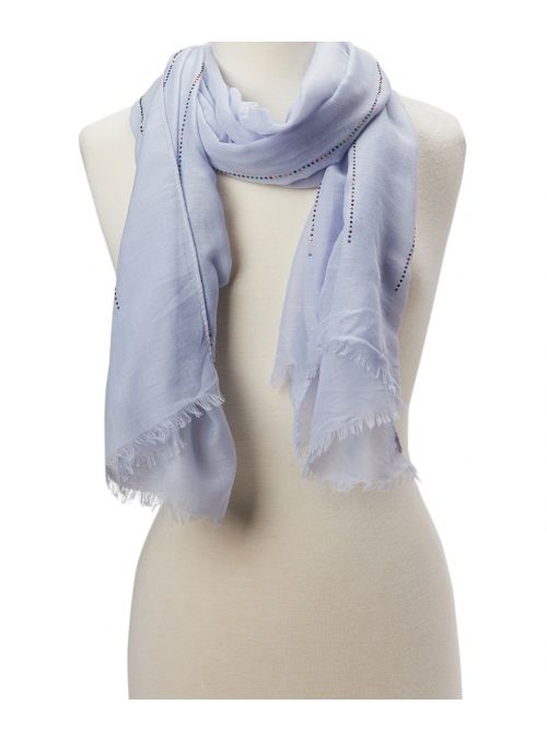 Women Blue Viscose Lightweight Scarves Stylish Head Wrap Shawl Scarf