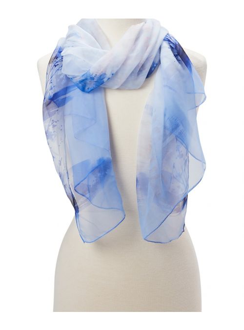 Women Blue Abstract Viscose Soft Scarves Beautiful Shawl Wrap Scarf