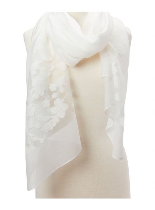 Women Floral Viscose Sheer Scarves Wrap Long Stole Scarf