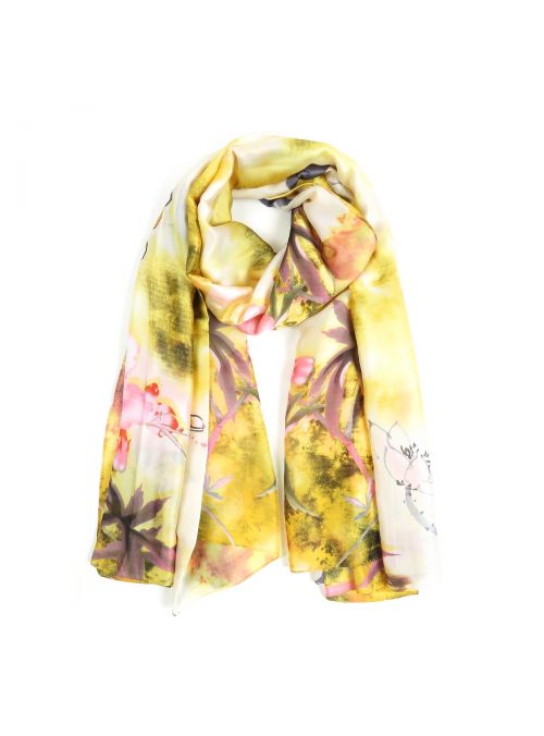 Yellow Women Fashion Silk Shawl & Wrap Summer Spring Scarves for Women & Girls