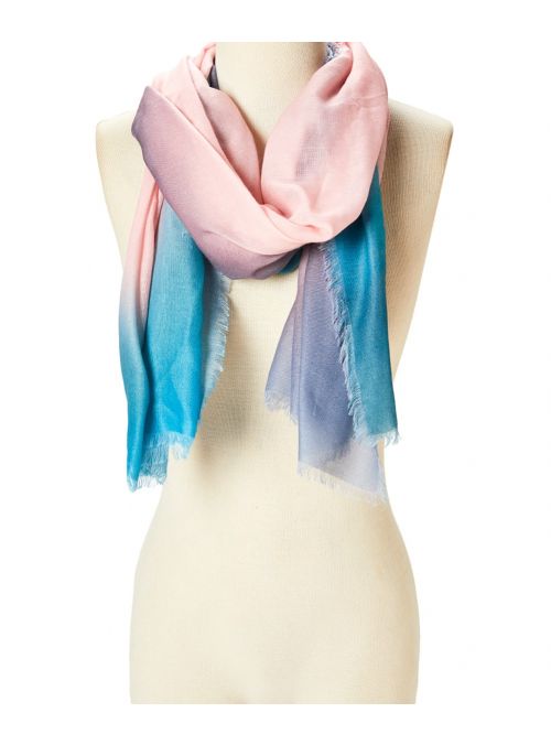 Women Turquoise Viscose Ombre Scarves Lightweight Long Neck Shawl Wrap for girls Scarf