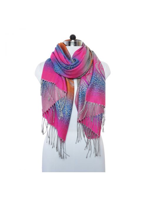 Lightweight Women's Fuchsia Color Acrylic and Viscose Pashmina Scarf for Women Winter Fashion Online