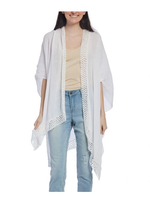 Viscose Hem Open Handkerchief Long Kimono Women Cover Ups