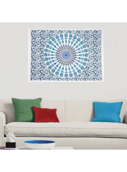 Cotton Printed Floral Mandala Wall Hanging Poster Online