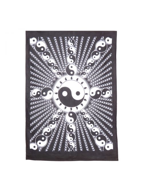 Black Yin-Yang Wall Hanging Poster Home Decor Bohemian Cotton Tapestry