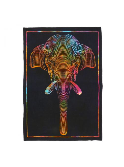 Handmade Cotton Tie-Dye Work Elephant & Bob Marley Print Poster & Tapestry