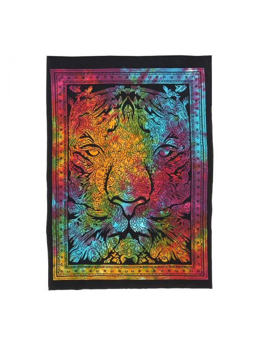 Handmade Indian Lion Print Mandala Wall Hanging Poster & Tapestry