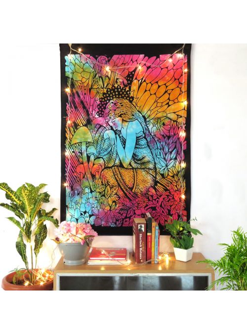 Handmade Cotton Tie-Dye Work Lady  Sleeping Angle Poster & Tapestry 
