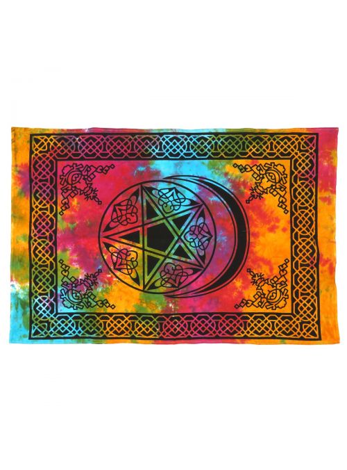 Handmade Cotton Star & Moon Printed Wall Hanging Poster Tapestry