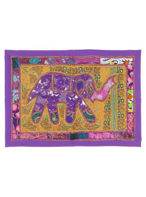 Vintage Patchwork Elephant Print Cotton Wall Poster Tapestry For Home Decor