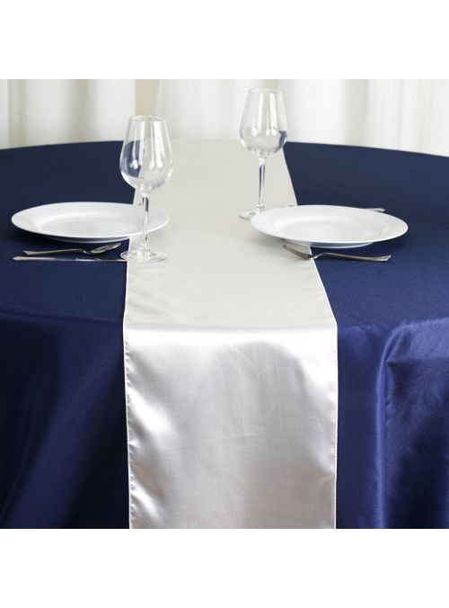Satin Table Runner for Wedding Party Decoration Blanc De Blanc Runner