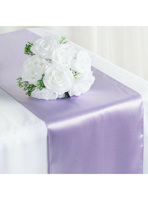 Dahlia Purple Handmade Silk Satin Kitchen Dining Tablecloth Home Decor Table Runner 12