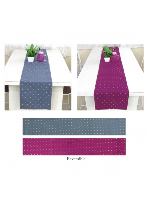 Handmade Reversible Art Silk Table Runner for Dining Table Pack of One