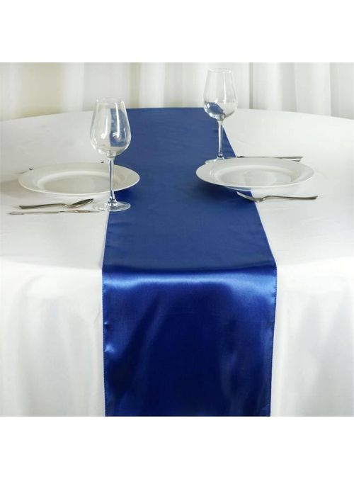 Royal Blue Wedding Home Party Decor Silk Satin Table Runner 12”x108”
