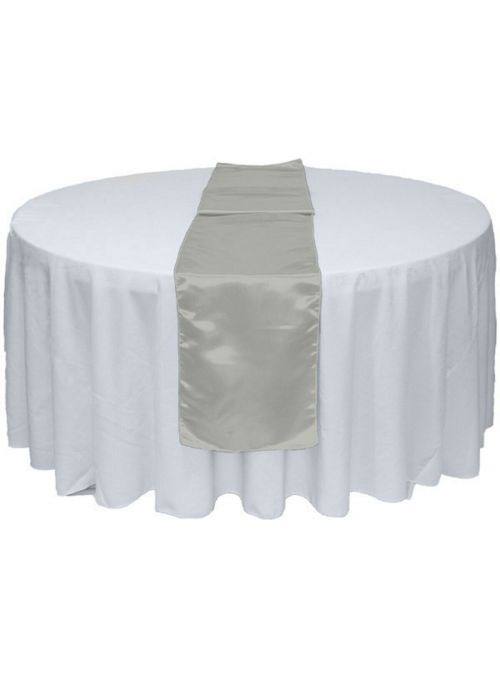 Silver Gray Wedding Home Party Decor Silk Satin Table Runner 12”x108”