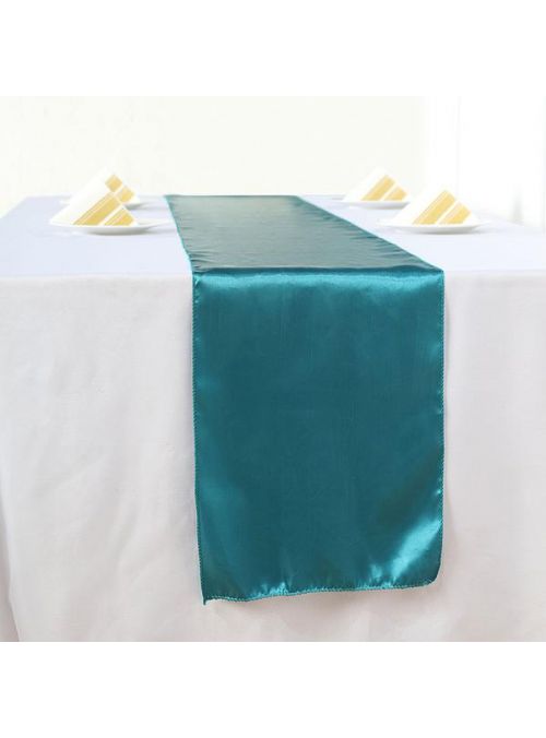 Teal Satin Home Kitchen Banquet Table Decorations Table Runner 12”x108”