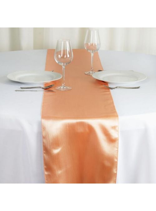 Terracotta Satin Tablecloth Linen Home Party Christmas Decor Table Runners