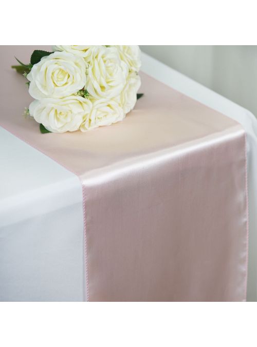 Crystal Rose Silk Satin Dining Table Runner for Wedding Party Christmas Decor Table Cloth