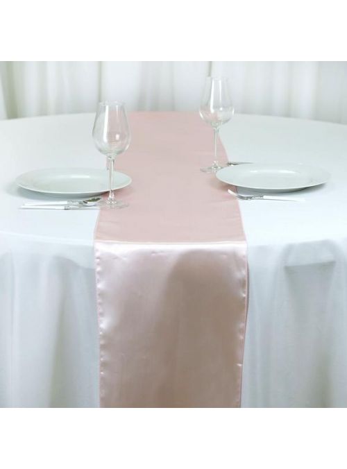 Crystal Rose Silk Satin Dining Table Runner for Wedding Party Christmas Decor Table Cloth