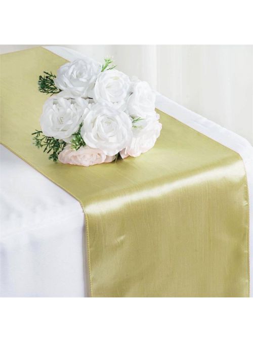 Gold Handmade Silk Satin Kitchen Dining Tablecloth Home Decor Table Runner 12