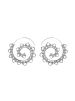 Women Spiral Metal Silver Earring 