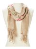 Khaki Soft Acrylic Paisley Lightweight Embroidered Summer Women Scarf