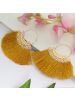 Orange Gold Plated Thread Tassel Fashion Earrings For Womens