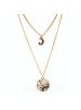 Women Brown Boho Layered Necklace Long Chain Moon Pendant Round Neck Jewelry