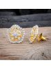 Women Flower Shape White CZ Cubic Zirconia Stud Earrings Jewelry For Gift